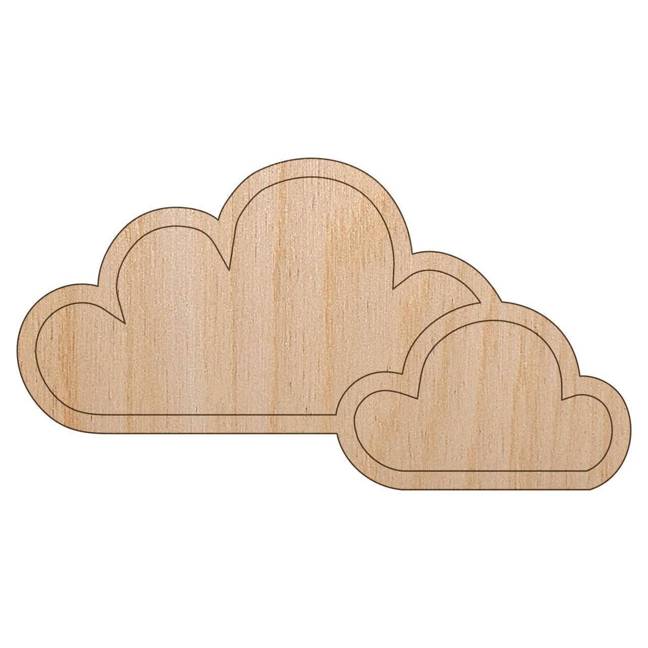Cloudy Cloud Weather Day Planner Unfinished Wood Shape Piece Cutout for DIY Craft Projects